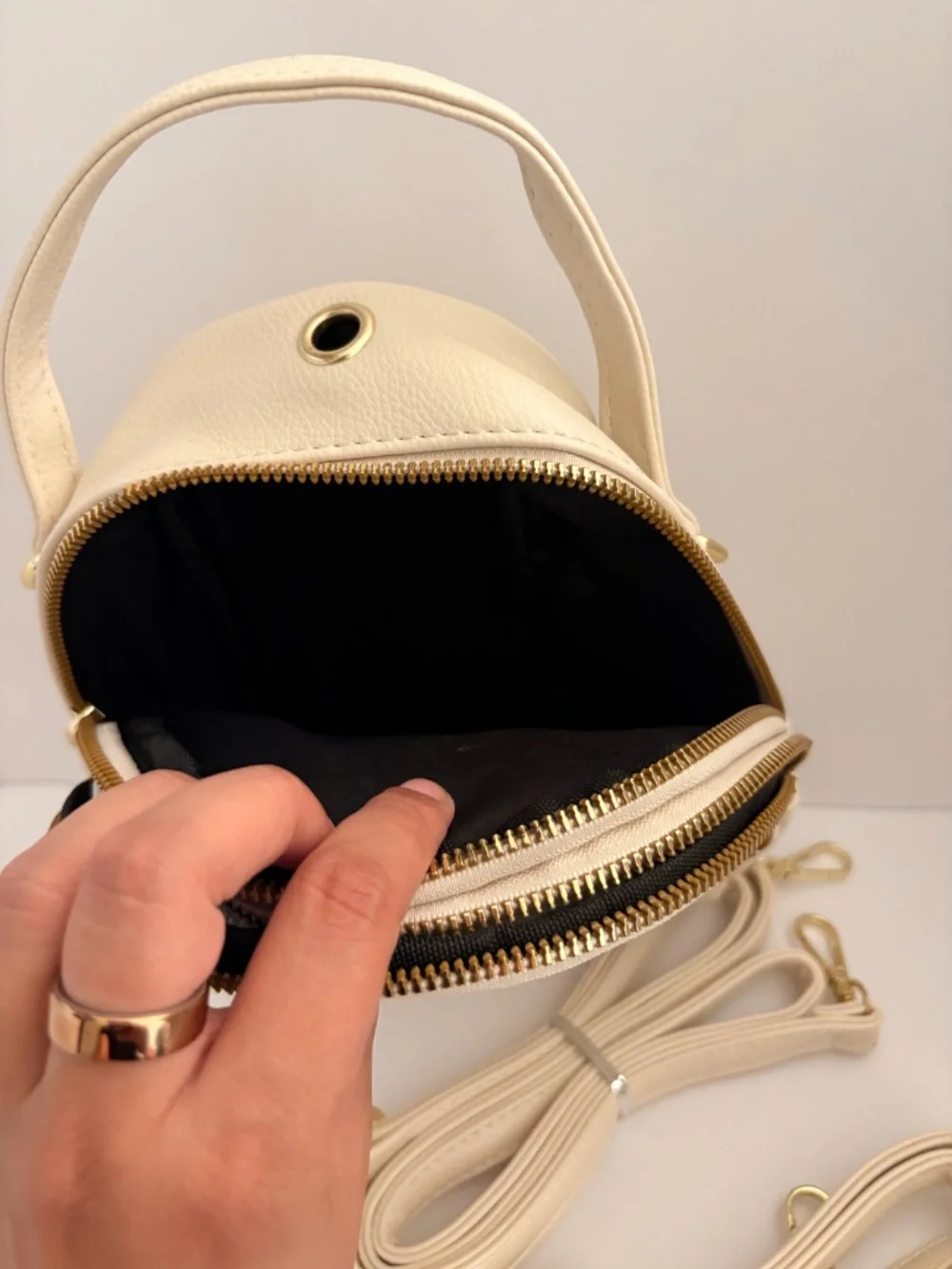 Cream Bee Embellished Convertible Backpack Purse